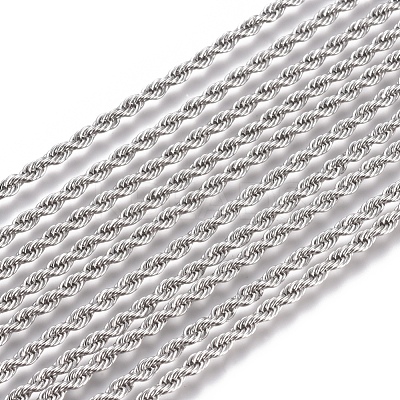 Non-Tarnish Unisex 304 Stainless Steel Rope Chain Necklaces STAS-D0002-33P-1