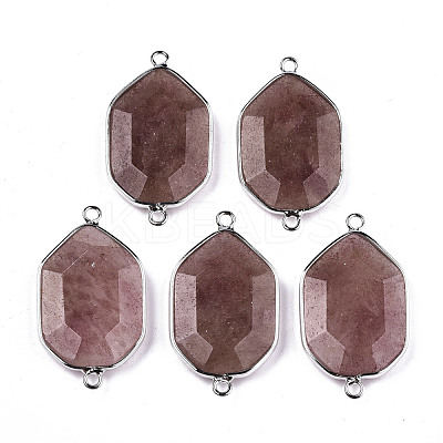 Natural Strawberry Quartz Links Connectors G-T131-48P-03-1