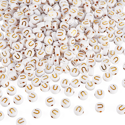 500Pcs Plating Acrylic Beads PACR-TADJ0001-01U-1
