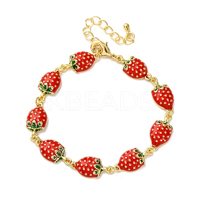 Brass Micro Pave Cubic Zirconia Link Bracelets for Women BJEW-D362-01G-1