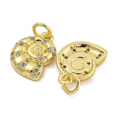 Rack Plating Brass Micro Pave Cubic Zirconia Pendants X-KK-I718-27G-01-1