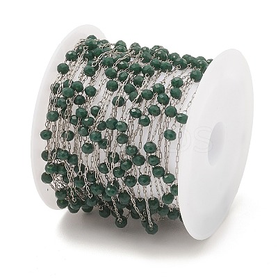Glass Round Beaded Chains CHS-B003-04F-1