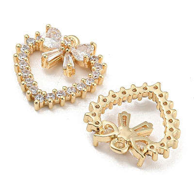 Brass Micro Cubic Zirconia Pendants KK-Q789-23G-1