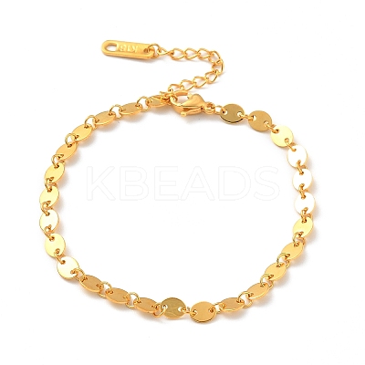 304 Stainless Steel Oval Link Chains Bracelet for Men Women BJEW-G640-05G-1