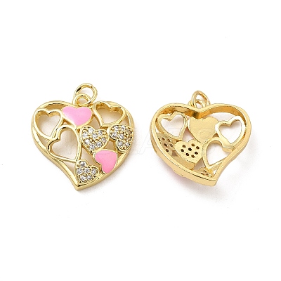 Real 18K Gold Plated Brass Micro Pave Clear Cubic Zirconia Pendants KK-E068-VB214-1-1
