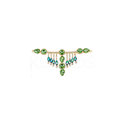 1Pc Flower Brass Rhinestone Ornament Accessories OHAR-FG0001-03-1