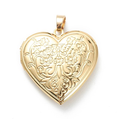 Brass Locket Pendants X-KK-P199-20G-1