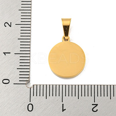 304 Stainless Steel Pave Natural White Shell Flat Round Charms STAS-S130-02G-1