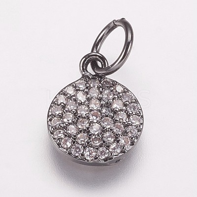 Brass Cubic Zirconia Pendants ZIRC-K070-21B-1