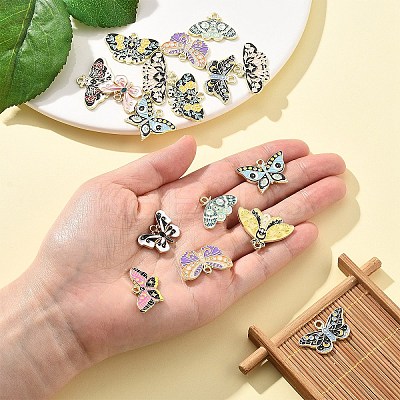 24Pcs 12 Styles Alloy Enamel Pendants ENAM-FS0001-94-1