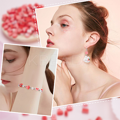 200Pcs 10 Styles Valentine's Day Theme Handmade Polymer Clay Beads CLAY-SC0001-72-1