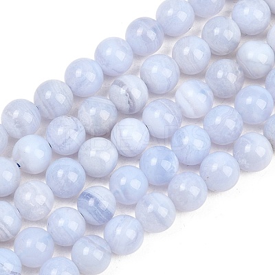 Natural Blue Lace Agate Beads Strands G-D106-A01-6mm-1