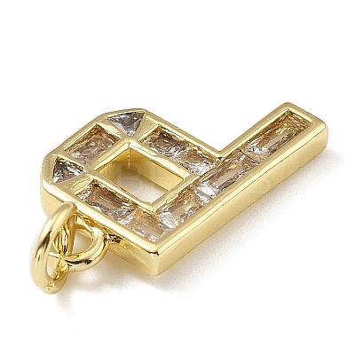 Brass Micro Pave Cubic Zirconia Pendants KK-V014-01G-16-1