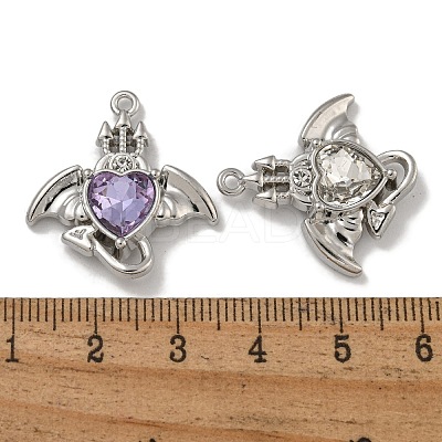 Rack Plating Alloy & Glass Charms PALLOY-F312-21P-1