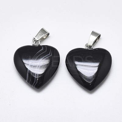 Natural Banded Agate/Striped Agate Pendants G-T122-24D-1