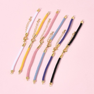 6Pcs 6 Colors Twisted Nylon Cord Silder Bracelets DIY-FS0008-93-1