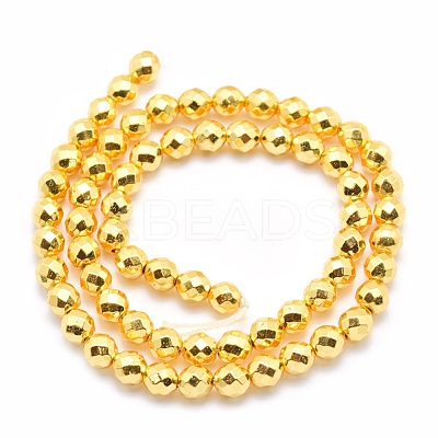 Electroplate Non-magnetic Synthetic Hematite Beads Strands G-L485-03B-G-1
