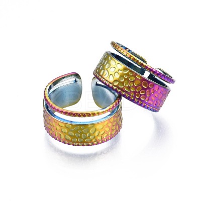 304 Stainless Steel Wide Cuff Ring RJEW-N038-078-1