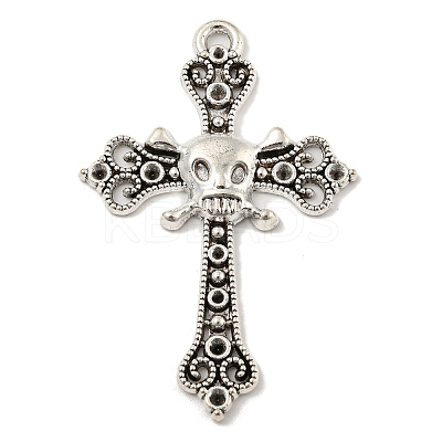 Tibetan Style Alloy Big Pendants Rhinestone Settings LS-TIBE-L013-03AS-1