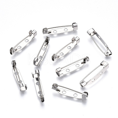 Tarnish Resistant 201 Stainless Steel Brooch Pin Back Safety Catch Bar Pins X-STAS-S117-021C-1