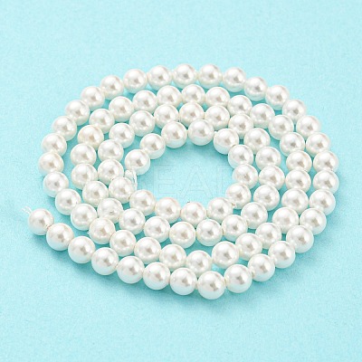 Electroplated Shell Pearl Beads Strands SHEL-F008-03A-01-1