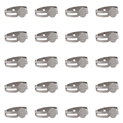 50Pcs Adjustable 304 Stainless Steel Finger Rings Findings DIY-CA0005-54-1
