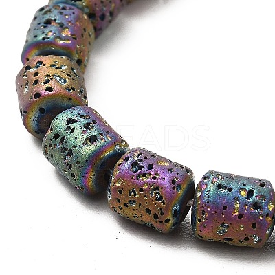 Electroplated Natural Lava Rock Beads Strands G-G984-16-1