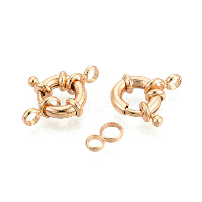 Brass Spring Ring Clasps KK-G528-03G-1
