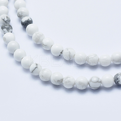 Natural Howlite Beads Strands G-P353-01-4mm-1