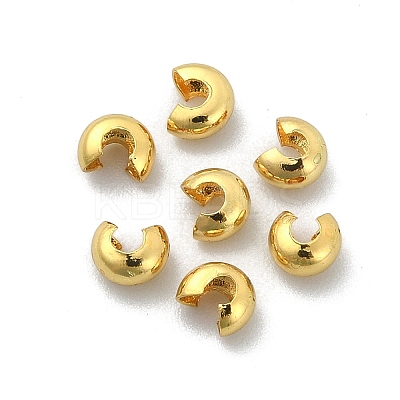 Brass Crimp Beads Covers X-KK-P232-14G-1