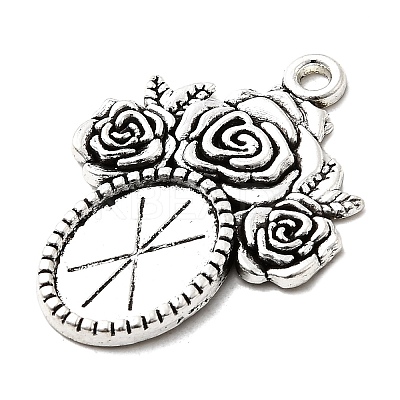 Tibetan Style Alloy Pendant Cabochon Settings LS-X-TIBEP-5199-AS-LF-1