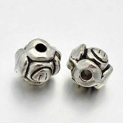Tibetan Style Alloy Flower Rose Spacer Beads LS-X-PALLOY-E381-09AS-NR-1