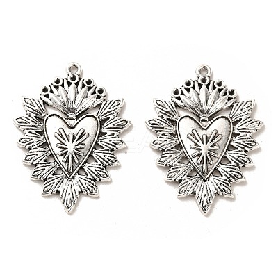 Tibetan Style Alloy Pendants Rhinestone Setting FIND-C043-025AS-1
