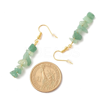 Natural Green Aventurine Chip Beaded Dangle Earrings EJEW-JE04788-01-1