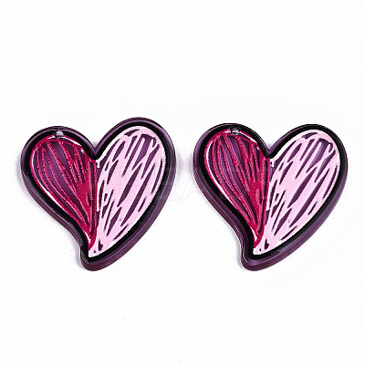 Transparent Acrylic Pendants KY-T022-34-1