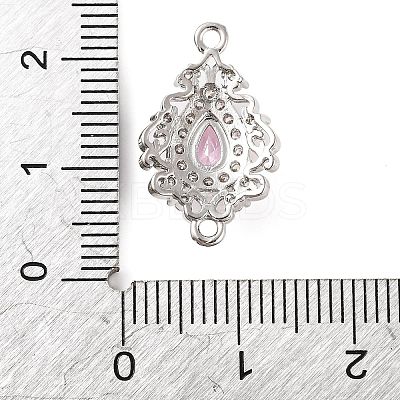 Brass Pave Cubic Zirconia Connector Charms LS-KK-Z051-04P-01-1