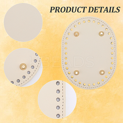 3Pcs 3 Colors Oval PU Leahter Knitting Crochet Bags Bottom AJEW-CL0001-76-1