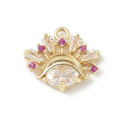 Brass Micro Pave Cubic Zirconia Pendants KK-M326-16G-1