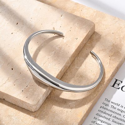 304 Stainless Steel Cuff Bangles for Women BJEW-B108-06P-1