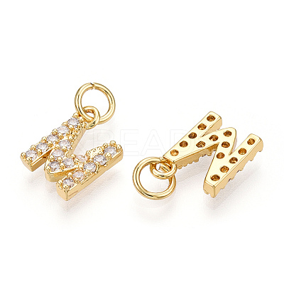 Brass Micro Pave Clear Cubic Zirconia Charms KK-ZX025-07M-1