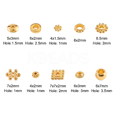 300Pcs 10 Styles Alloy Spacer Beads PALLOY-CJ0001-153-1