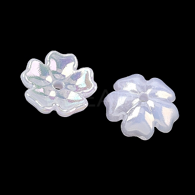 Plating Opaque Acrylic Imitation Shell Bead Cap OACR-P039-03A-1
