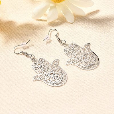 304 Stainless Steel Dangle Earrings EJEW-R015-01P-03-1