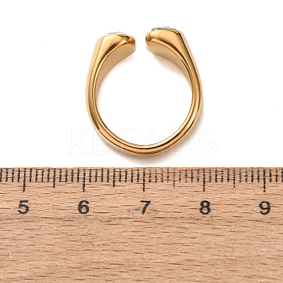 304 Stainless Steel Pave Cubic Zirconia Cuff Open Rings for Women RJEW-K319-02B-G-1