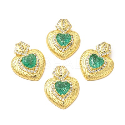 Rack Plating Brass & Rhinestone Pendants KK-H438-07G-03-1