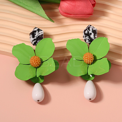 Alloy & Resin Dangle Stud Earrings FS-WG0AF0D-05-1