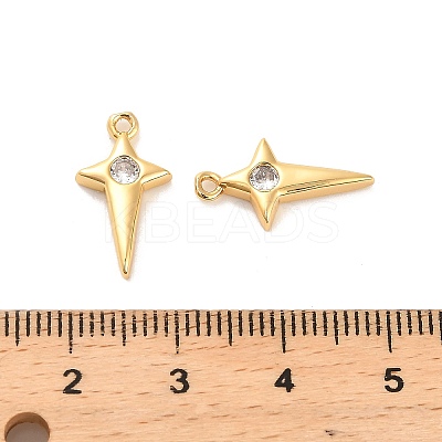 Brass Micro Pave Cubic Zirconia Pendants KK-D300-01G-1