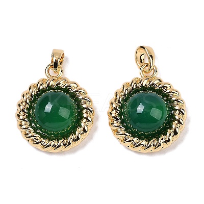 Brass with Gemstone Pendants KK-Q030-27D-G-1