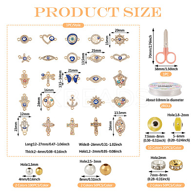 DIY Evil Eye Bracelet Making Kit DIY-TA0004-42-1