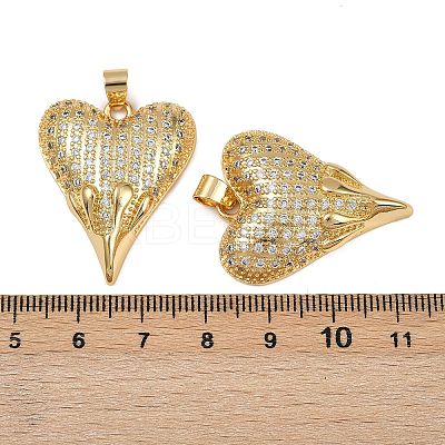 Brass Micro Pave Cubic Zirconia Pendants KK-I358-068G-06-1